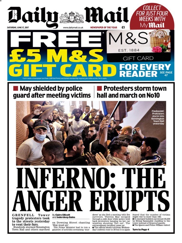 "Protester storm town hall and march on No. 10"